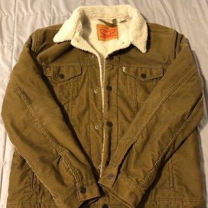 Large Levi’s Khaki Corderoy Sherpa Jacket - Large